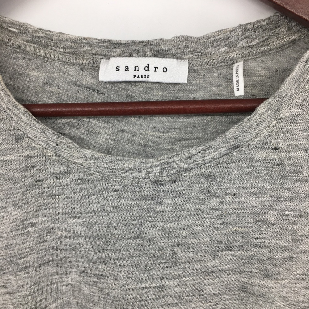Sandro Gray Short Sleeve Tee - Picture 3 of 9